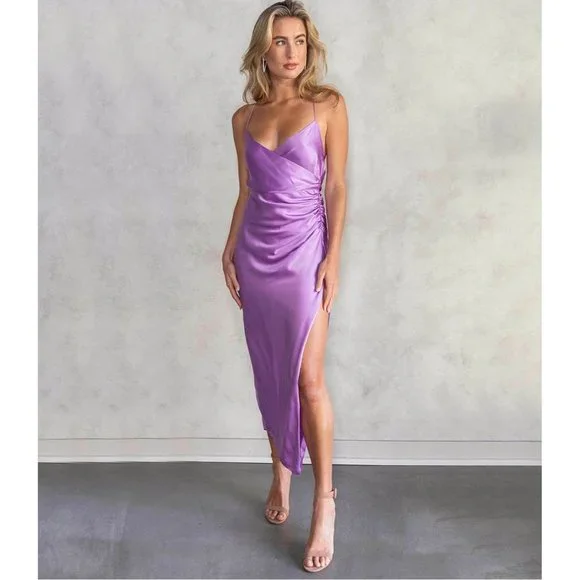 The Sei Strappy Gathered Dress in Lilac Purple 6 Women's Maxi Long Dress - Picture 11 of 11